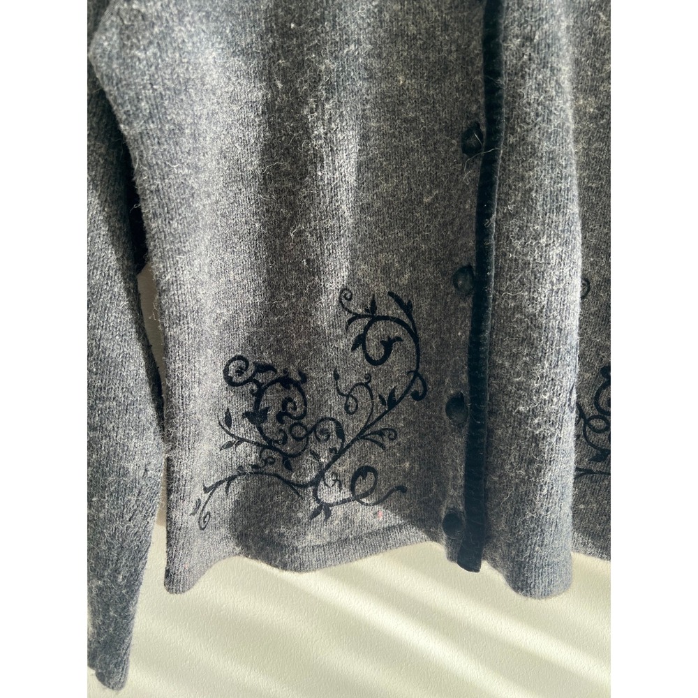 Vintage Disney Store Cardigan Womens M Grey Mickey Mouse‎ Wool Blend Embroidered - Picture 5 of 9